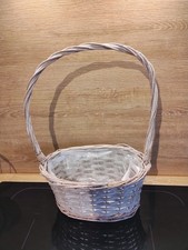 Grey Wash Lined Basket Perfect for Planting Flowers Plants Or