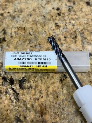 New 3/16 Dia 5/8 LOC 4 Flute- Solid Carbide -Kennametal  Harvi  4047706