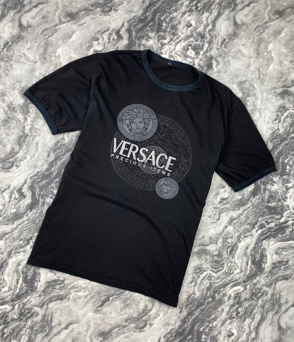 Vintage Versace 90s Medusa T-Shirt Big Logo Men Size M Black | eBay