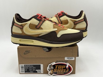 DS New Nike Air Max 1 Travis Scott Low Baroque Brown Authentic Size 10.5 OG