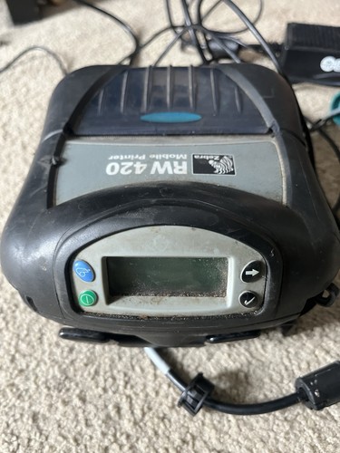 Zebra RW 420 Mobile Thermal Printer With Battery Eliminator And Complete Cables - Afbeelding 6 van 7