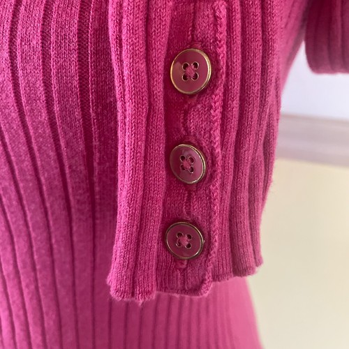 J. McLaughlin Arlette Pink Turtleneck Sweater w/buttons on cuff Fits like a S L9 - Picture 2 of 5
