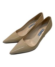 Prada Travertino Pointed Toe Pumps Beige Women's Size EU36/US6
