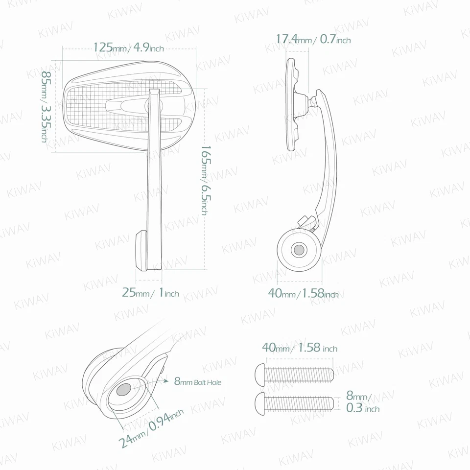 Bar end mirrors Mamba real carbon fiber black M8 bolt threaded bar for Husqvarna - Image 2 of 4