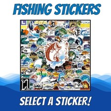 Fishing Themed Vinyl Stickers - Select A Sticker - BUY2GET4FREE 