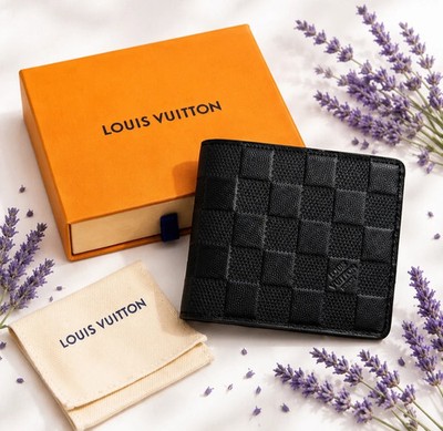 Louis Vuitton Damier Graphite Multiple Wallet Black Leather Bifold Men Auth