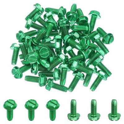 200Pcs 10-32 x 1/2 Inch Self Tapping Ground Screw Grounding Hex Flanged Head