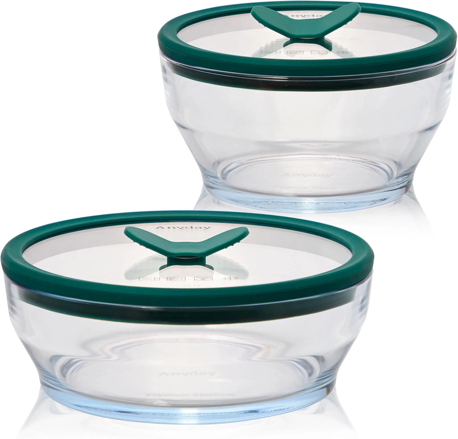 Medium Glass Food Storage Set with Vented Lids - Airtight & Microwave Safe