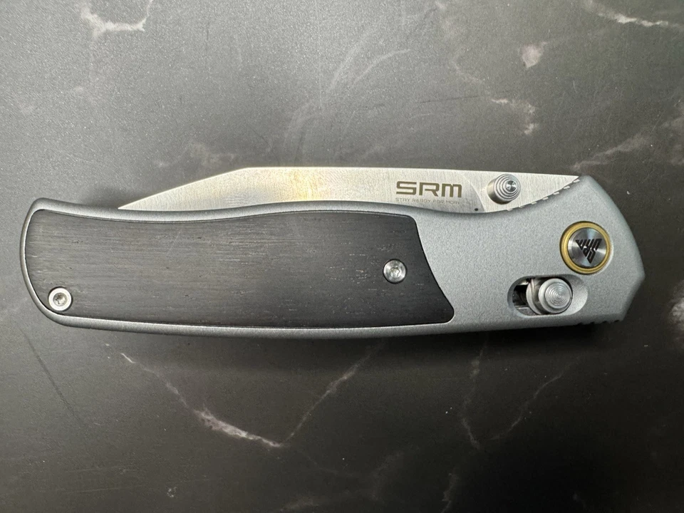 NUEVO SRM Cuchillos Medalla 259L-AK Gris Aluminio y Madera de Ébano Cuchillo Plegable 259LAK Foto 4 de 4