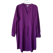 ORVIS Pack & Go Travel Dress Drawstring Waist Roll Tab Sleeves Pockets XL