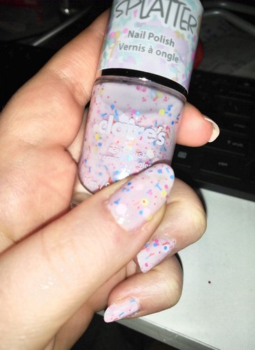 claires chip resistant nail polish purple Lilac Blue Splatter - Picture 1 of 1