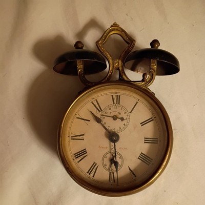 RARE antique JUNGHANS Alarm Table Top Clock w/ Bell Germany c.1890