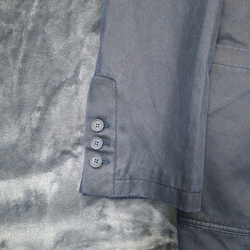 Alan Flusser Classic Sport Coat XL Blue Gray Cotton Blend Unlined Blazer NWT - Picture 4 of 12