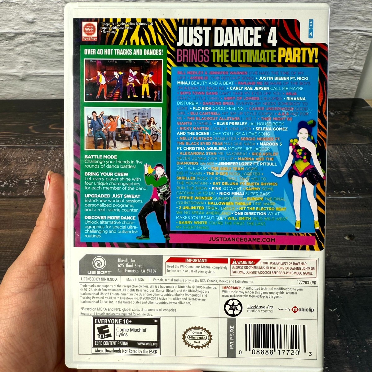 Just Dance 4 (Nintendo Wii) 2012 Complete Ubisoft Music