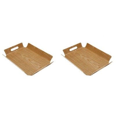 2x Luxus Schreibtisch Tisch Bambus im Bett Brot Holz Tablett Holz Obst Frühstück2854