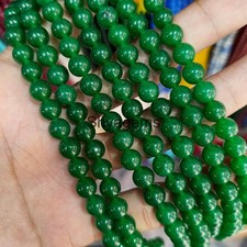 AAA Natural Green Jade Round Beads, 8mm Smooth Round Beads, Green Jade Gemstone