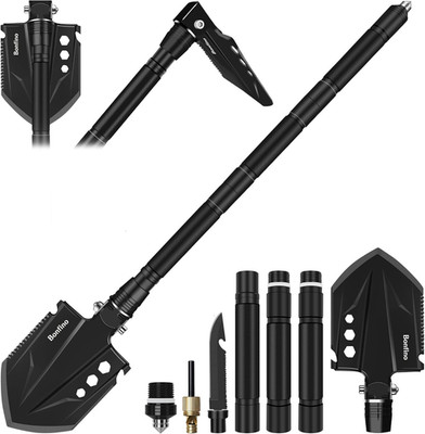 Foldable Camping Shovel - 30.4'' High Carbon Steel Portable Multitool Entrenching