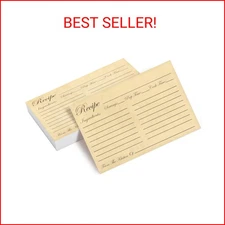 Juvale 60-Pack Recipe Cards Double Sided - Bulk Pack Thick Vintage Index Cards 4