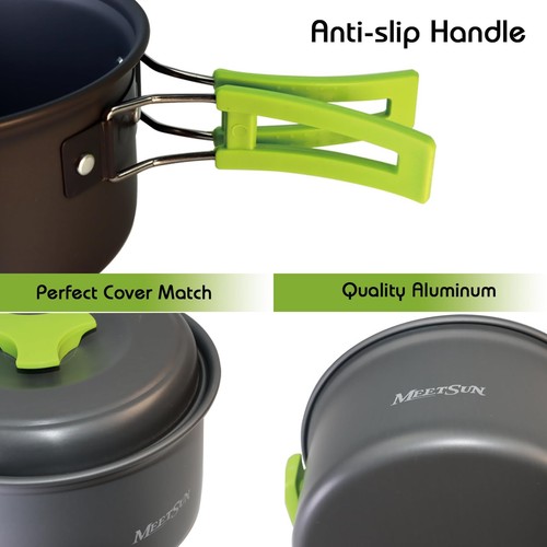 Lightweight Backpacking Cookware Set, Aluminum Camp Cooking Set with 1L Pot,C... - Picture 4 of 9