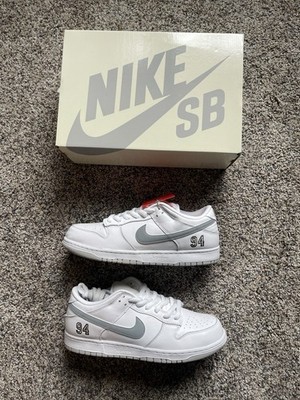 Nike Dunk SB Low 94 Supreme White Metallic Silver Grey HQ8487-100