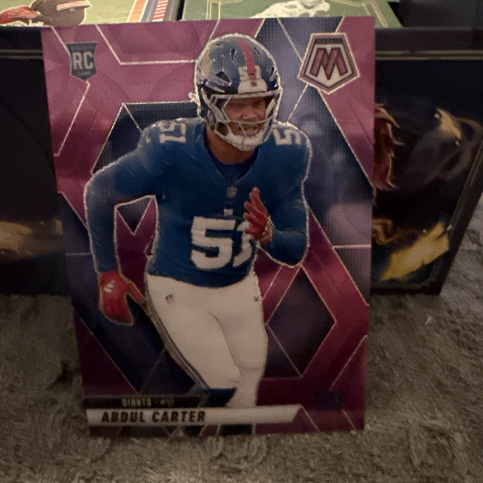 2025 Panini Mosaic Abdul Carter #317 Giants Rookie Purple Scope Football
