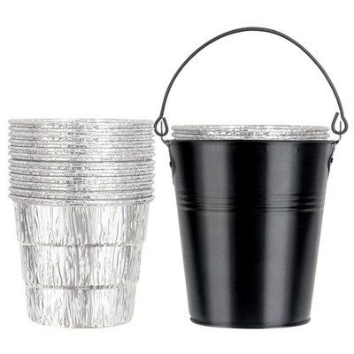 Pellet Smoker Grill Drip Grease Bucket with 20-Pack Disposable Foil Bucket Li