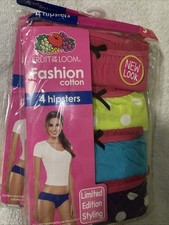 Fruit of The Loom Women's Hipster 4-pack Assorted Colors Size 5