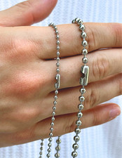 Stainless Steel Bead Ball Chain Necklace, 2.5mm 4mm 24", Beaded Link, No Tarnish