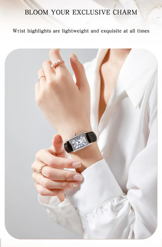 Tank Square Watch Luxury Classic Leather Men Women stainless steel Ladies Watch - Picture 13 of 31