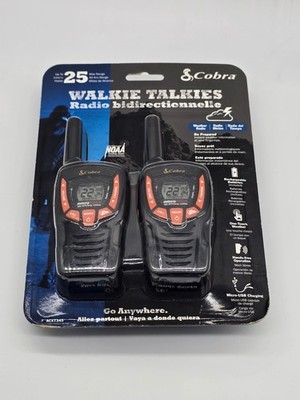 Cobra ACXT345 Walkie Talkies 25 Mile NOAA Weather Radio Rechargeable New