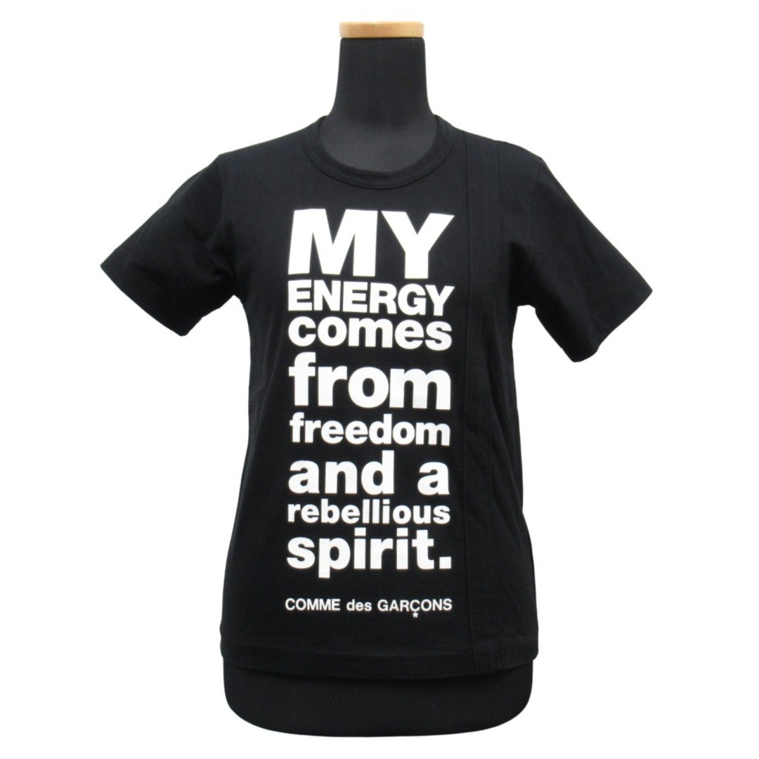 COMME des GARCONS - 美品 10SS COMME des GARCONS コムデギャルソン MY ENERGY COMES FROM FREEDOM TEE Tシャツ カットソー 半袖 サイズXS 黒 ブラック レディース 古着 中古 USED USED GOOD CONDITION 10SS COMME DES GARCONS MY ENERGY COMES