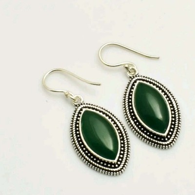 Green Onyx Gemstone Handmade Drop Dangle Earrings Jewelry Gift 1.8'' AE-81346