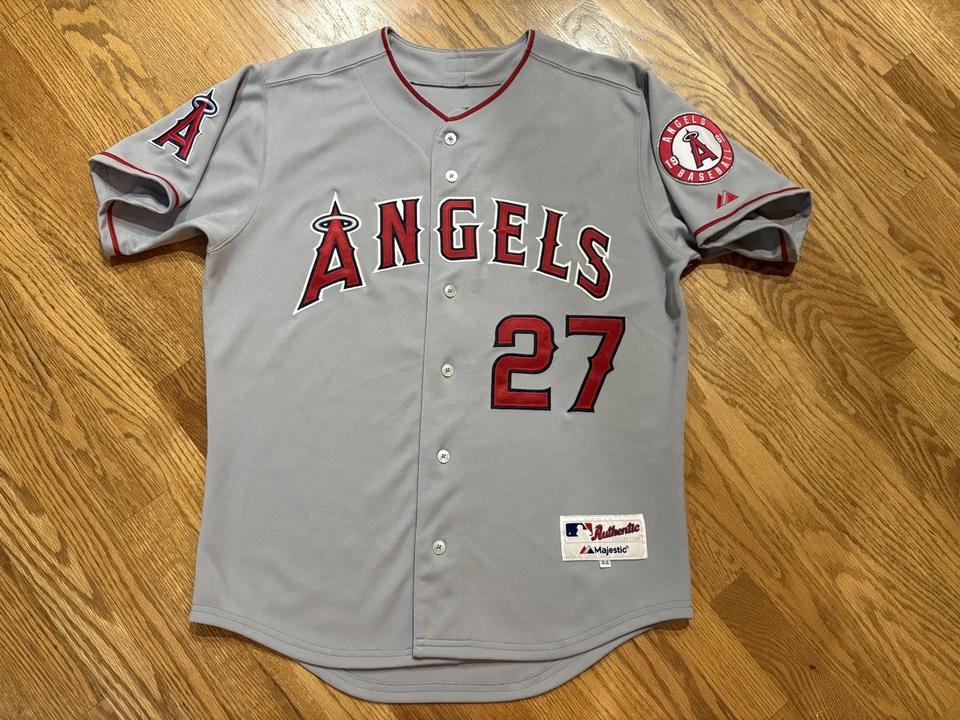 Mike Trout Majestic Authentic 2012-2015 Gray Jersey Size 44 Angels ALL STITCHED - Image 3 of 4