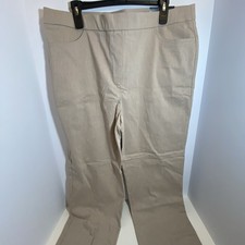 Alfred Dunner Allure Super Stretch Women's Pants Size 18 Beige Pull On NWT