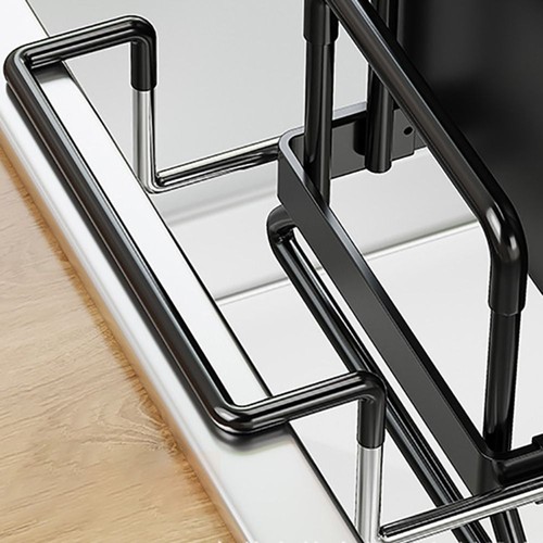 Black Counter Dish Drying Rack Space-Saving Tableware Storage Rack Sink - Picture 4 of 12