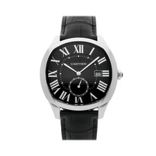 Cartier Drive de Cartier Steel Auto 41mm Black Dial Strap Watch WSNM0006