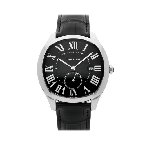 Cartier Drive de Cartier Steel Auto 41mm Black Dial Strap Watch WSNM0006