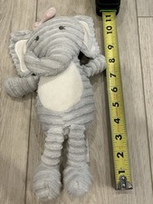 2019 Chick Pea Elephant Plush Gray Corduroy Textured Pink Bow 11  