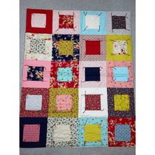 Project Linus Handmade Patchwork Baby Quilt Floral Polka Dot Tied Blanket 33x41