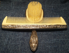 Vanity Clothing Brush And Comb Set Ornate Silver Plate Vintage