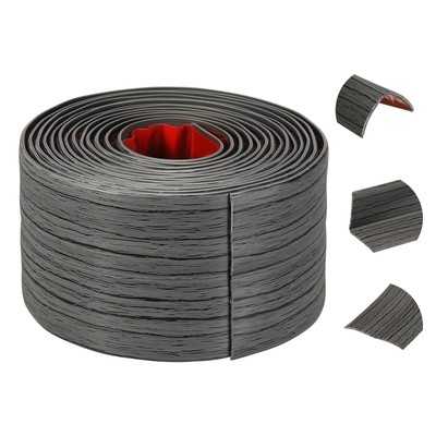 Wall Corner Protector, 2.4in x 10ft Peel and Stick Molding Trim, Dark Gray Grain