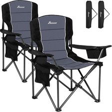 Oversized Camping Chairs,Heavy Duty Support 500 Lbs,Padded Back  Arm Sport Chai