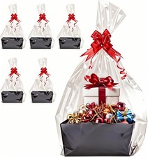 5 Pcs Black Basket for Gifts Empty DIY Bulk Party Gift Basket Kit with Handles w