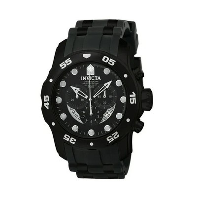 Invicta Men's Watch Pro Diver Scuba Chronograph Black Dial Strap 6986