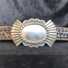 Vintage Delbert Delgarito Navajo Sterling Silver Belt Buckle, Handmade, 25.2g