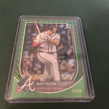 2025 Bowman Chrome - Matt Olson, Matt Olson #4 Green Geometric Refractor /99