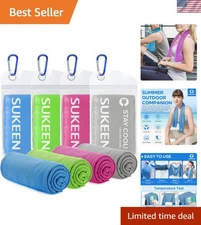 Cooling Towels 4 Pack - 40"x12" Instant Relief Microfiber Towels for Active Life