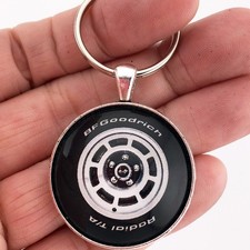 Vintage Chevy C3 Corvette Racing Flags Mag Wheel Goodrich1.2 Diameter Keychain Vintage Chevy C3 Corvette Racing Flags Mag Wheel Goodrich1.2 Diameter Keychain