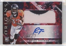 2018 Panini Origins Rookie Red 9/99 Royce Freeman #138 Jumbo Patch Auto g6p