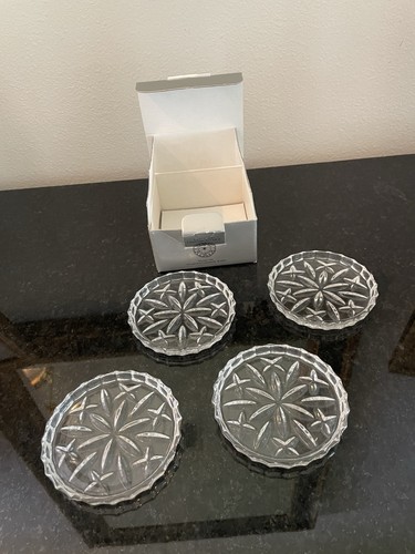 Retired Gorham Lady Anne Crystal Coasters Set of 4 with Box - Free Shipping - Picture 3 of 3